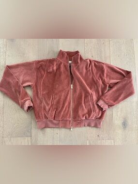 Suzi Kondi Rose Velour Zip Track Jacket